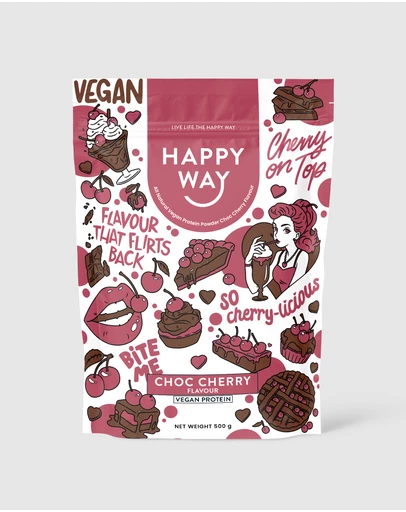 Happy Way - Choc Cherry Vegan Protein Powder 500g