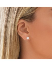 Michael Hill - Stud Earrings with 7mm Round Cultured Freshwater Pearls in 10kt Yellow Gold