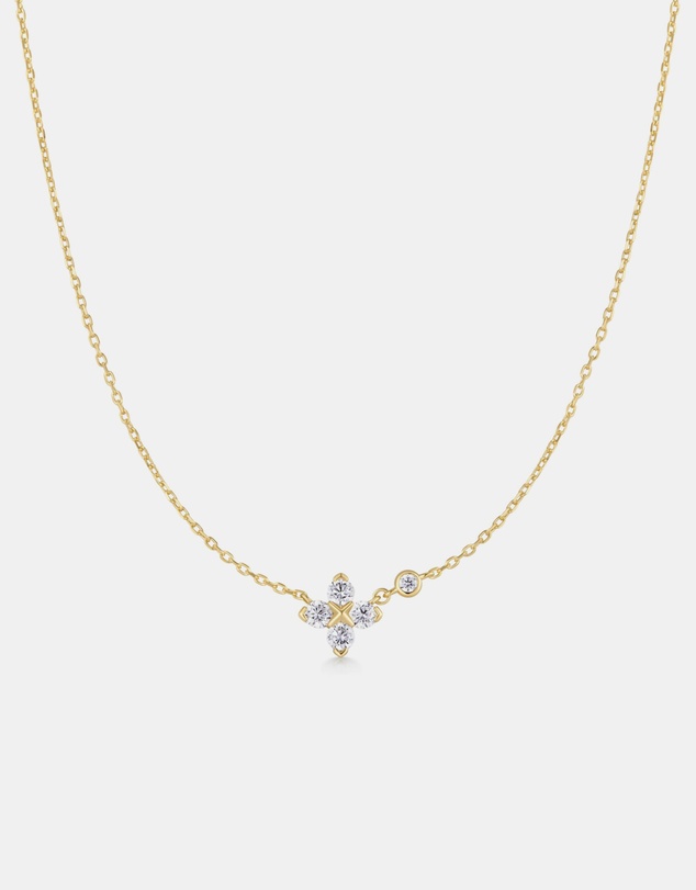 Ania Haie - Ania Haie Gold Sparkling Lucky Clover Necklace