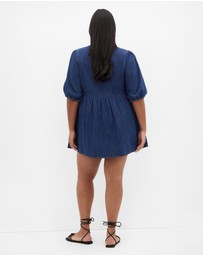 City Chic - Tie Mini Denim Dress