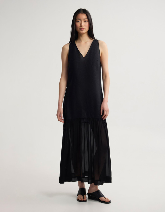 Oxford - Fenna Linen And Georgette Dress