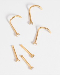 Lovisa - Gold-Plated Surgical Steel Nose Stud 6-Pack