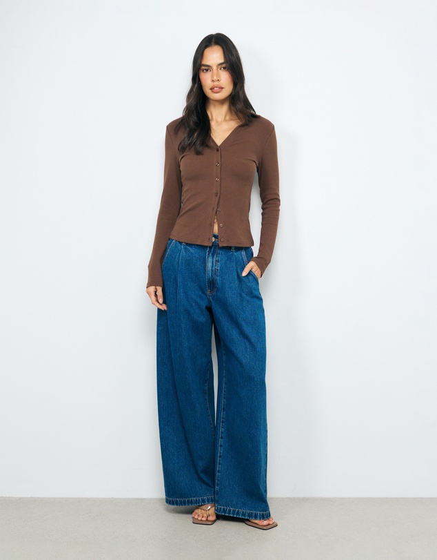 AERE - Tess Button Through Top
