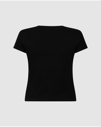 Hunkemoller - Short Sleeve Cotton Rib Top