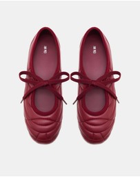 JW PEI - Erika Topstitching Lace-up Ballet Flats