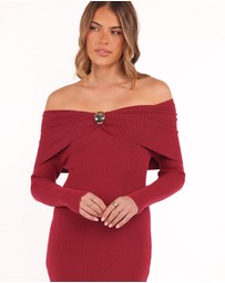 Petal & Pup - Lindsey Knit Dress - Dark Red