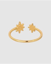 Elli Jewelry - Ring Crystal Star 925 Sterling Silver Gold-Plated