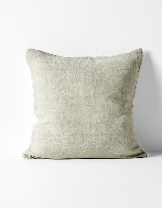 Aura Home - Vintage Linen Fringe Cushion