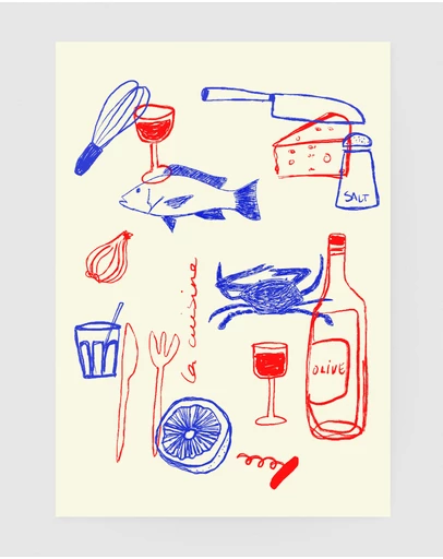 Inka Arthouse - Food & Wine by Byalmaklub Italy Art Print