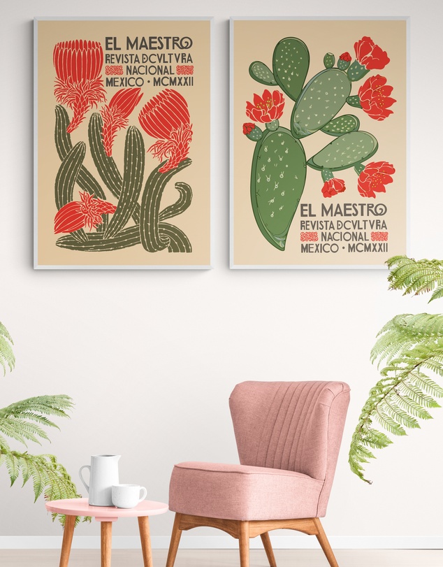 Inka Arthouse - Mexican Flower Market Set of 2 Art Prints