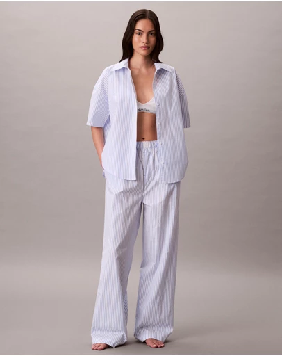 Calvin Klein - Cotton Poplin Covered WB Poplin Pants