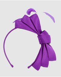 Max Alexander - Large Purple Satin Bow Racing Fascinator