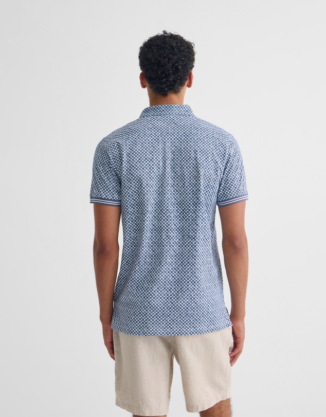 Oxford - Milo Printed Jersey Polo With Pocket