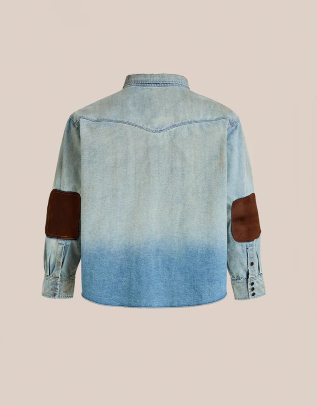 Found - Denim Western Snap Button Shirt