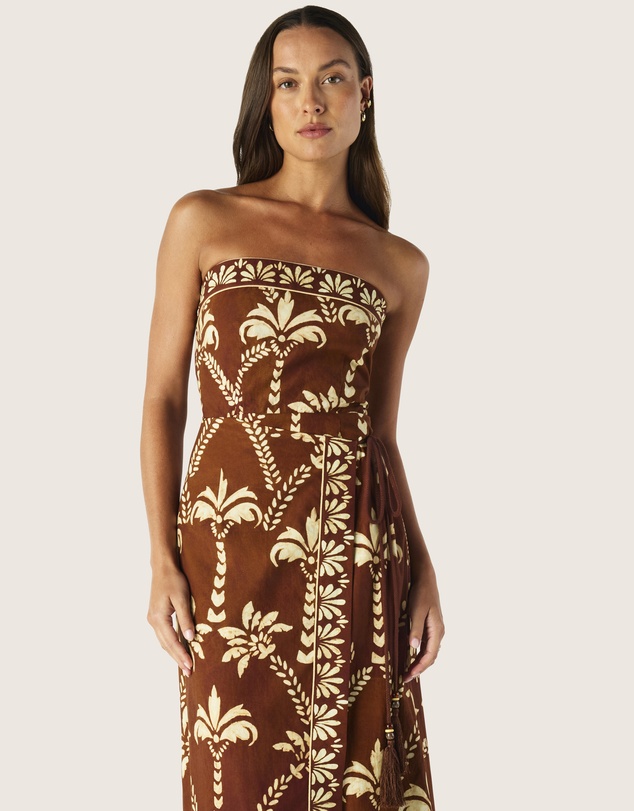 MOS The Label - Deia Print Strapless Dress