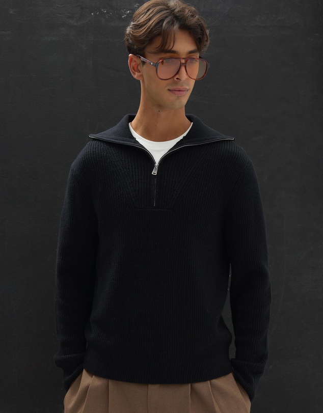 AERE - Wool Blend Quarter Zip
