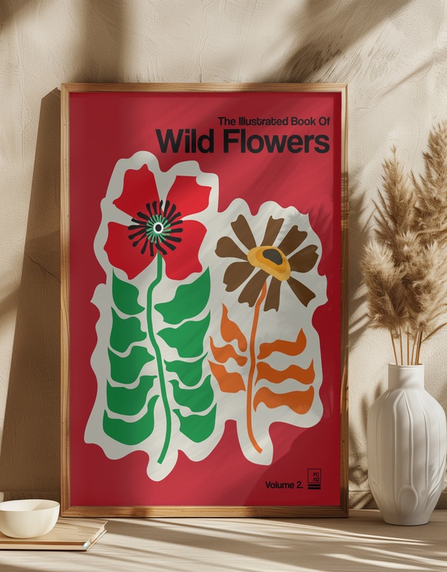 Olive et Oriel - The Illustrated Book Of Wild Flowers Vol.2 Red by Frances Collett Art Print