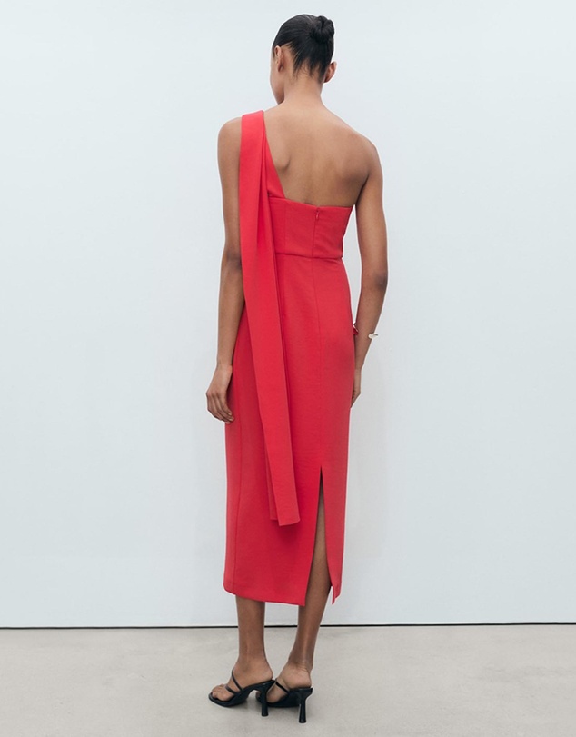 M.N.G - Irea Asymmetrical Bow-Neck Dress