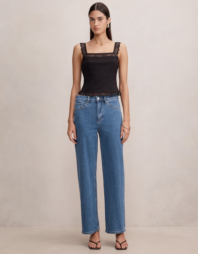 Forever New - Aurelia Square Neck Lace Cami Top