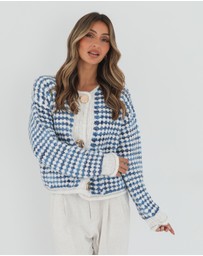 Esther & Co - Aica Cardigan - Blue Print