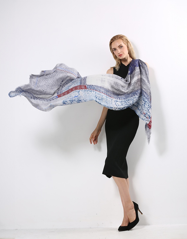 Ozwear Connection Uggs - Ugg 100% Australian Merino Wool Scarf Blue Grey