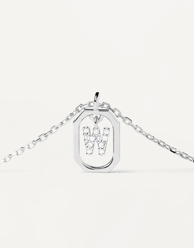 PDPAOLA - Mini Letter W Silver Necklace
