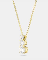 Swarovski - Stilla Attract Pendant, Round Cut, White, Gold-tone-Plated