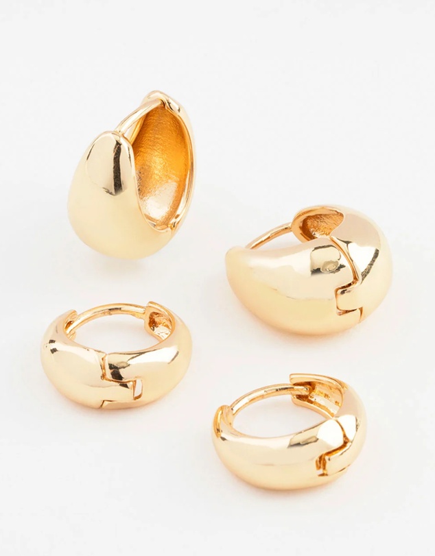 Lovisa - Gold Plated Bubble Huggie Earring Pack