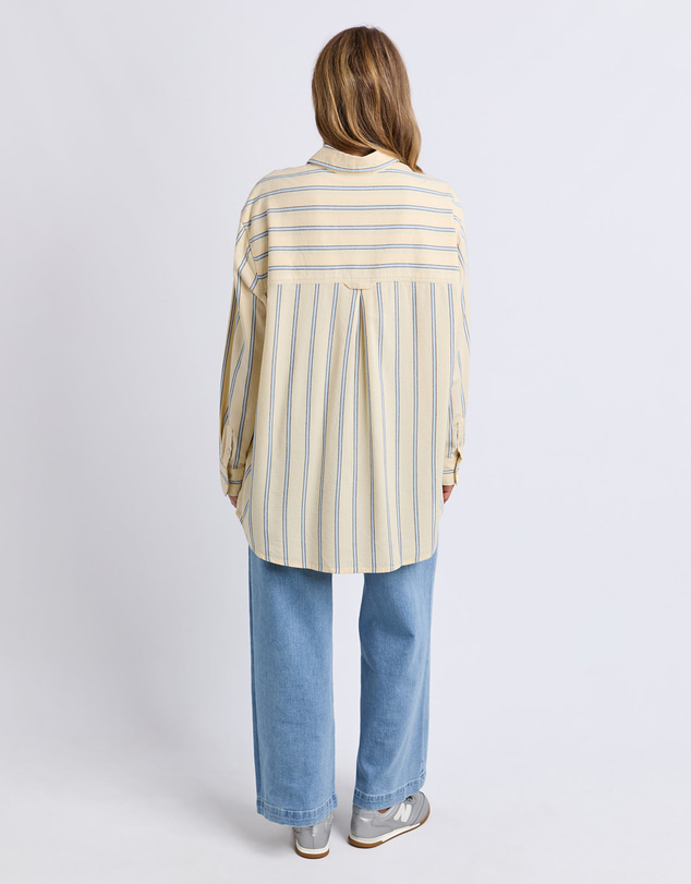 Foxwood - Sadie Shirt Lemon/Blue/Coffee Stripe