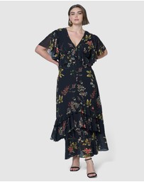 Pink Dusk by Curve Project - Lavinia Frill Maxi Dress