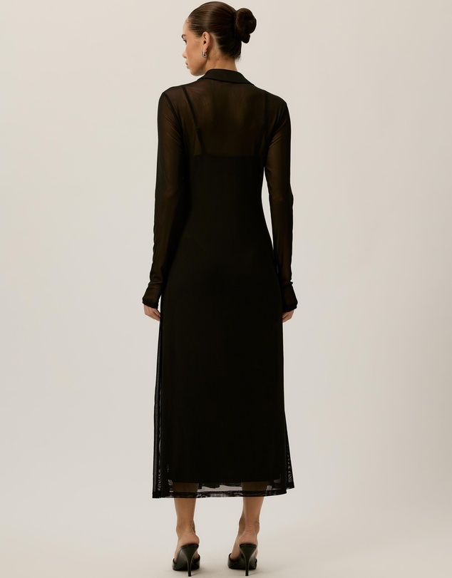 Tussah - Bonnie Ruched Waist Collar Midi Dress
