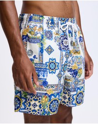 Camilla - Mid Length Boardshorts With Elastic Waist