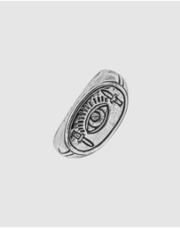 Haze & Glory - ICONIC EXCLUSIVE - Signet Ring Men Eye Dagger in 925 Sterling Silver
