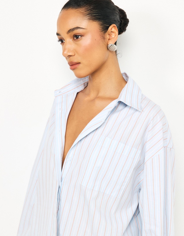 AERE - Tessa Striped Oversized Shirt