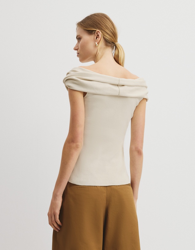 Country Road - Fold Over Knit Top