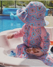 Tyoub - Tyoub Baby Sun-Safe Zip-Up Swimsuit Petal Patchwork