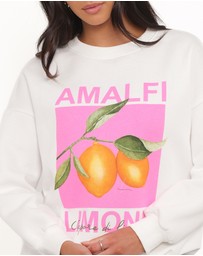 Petal & Pup - Amalfi Graphic Sweatshirt - White