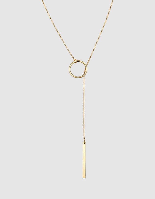 Elli Jewelry - Rod Pendant Y-Necklace in Gold-Plated 925 Silver