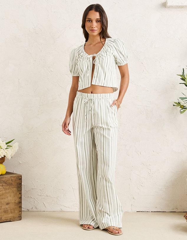 Rhythm - Mallorca Stripe Billow Sleeves Top