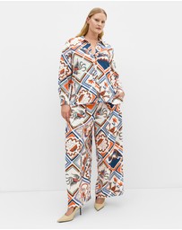 City Chic - Surface Wide Leg Print Pant