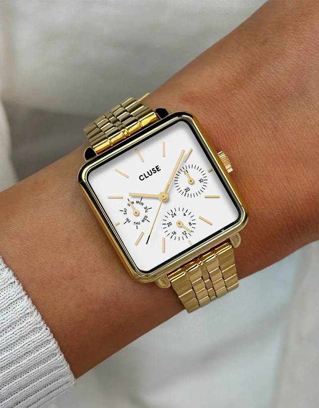 Cluse - La Tetragone Multifunction White/Gold Link