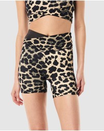 P.E Nation - Leopard Wander 5 Inch Bike Shorts