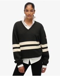 Superdry - Oversized Striped V Neck