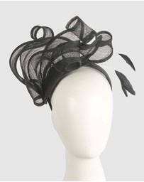 Max Alexander - Sinamay Black Racing Fascinator