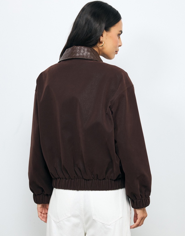 AERE - Adie Suede Look Bomber Jacket