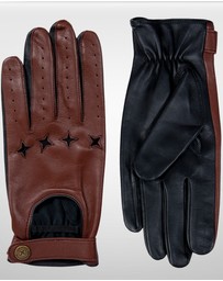 DENTS - Suited Racer Touchscreen Leather Driving Gloves w/ Wristwatch Cut-Out
