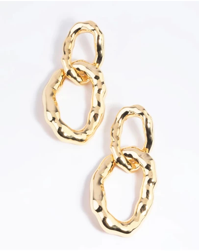 Lovisa - Gold Plated Molten Link Drop Earrings