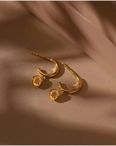 Kirstin Ash - Star Coin Hoops