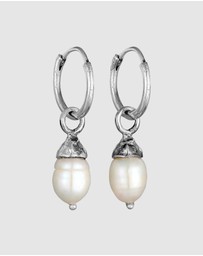 Haze & Glory - ICONIC EXCLUSIVE - Earrings Pearl Hoops 925 Sterling Silver