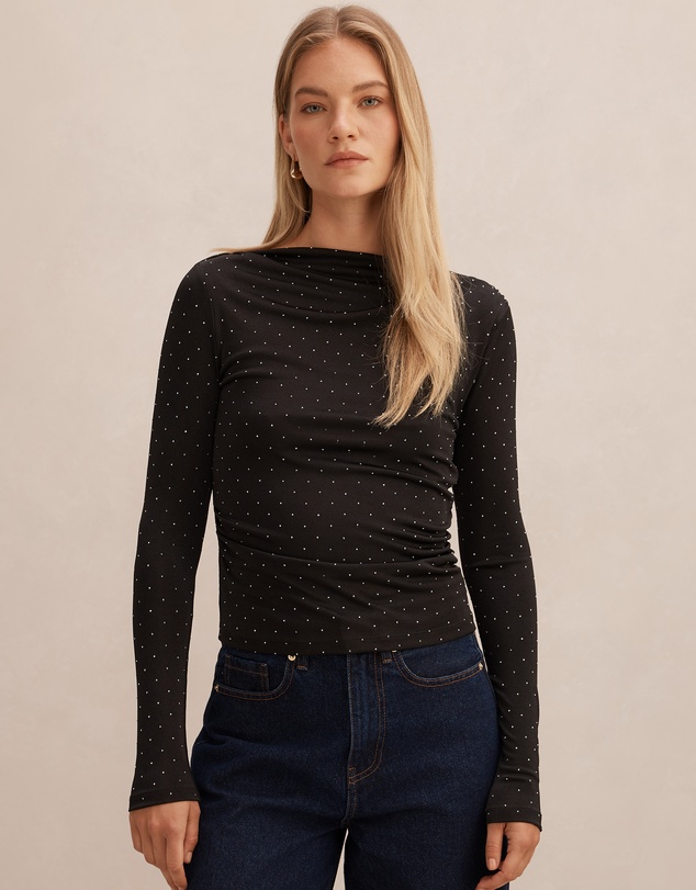 Forever New - Delaney Embellished Long Sleeves Top